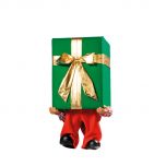 Santa's Helper with Present Box over his head