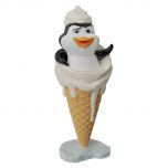 Penguin Bathing in Ice Cream