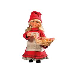 Girl Santa with basket of breads