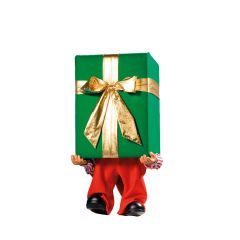 Santa's Helper with Present Box over his head