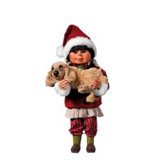 Girl Santa with dog