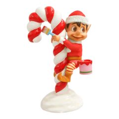 Santa Elf on Candy Cane (Red)