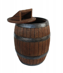 Barrel trash can