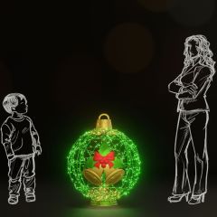 Christmas Ball "Bells" (Green) - Standing