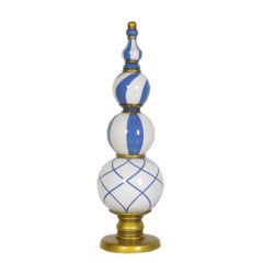 Ornament Finial Blue/White