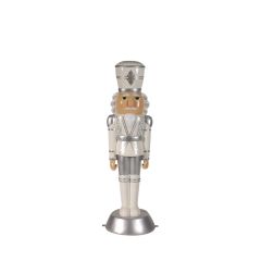 American Christmas Nutcracker 4ft - White & Silver