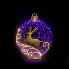 Christmas Ball "Reindeer" (Purple)