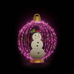 Christmas Ball "Snowman" (Pink)