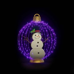 Christmas Ball "Snowman" (Purple)