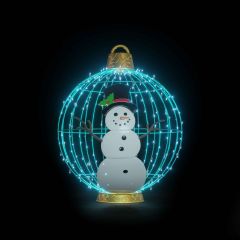 Christmas Ball "Snowman" (Turquoise)