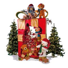 Teddy Bears with Christmas Parcel