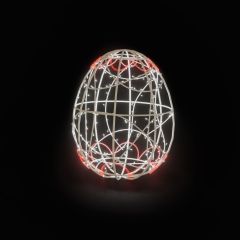 Easter Light Egg 4 (White & Red)