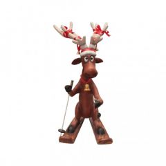 Funny Reindeer Skiing