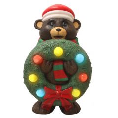 Christmas Teddy Bear With Wreath
