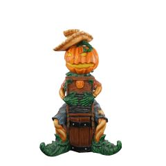 Pumpkin Scarecrow Washboard Player