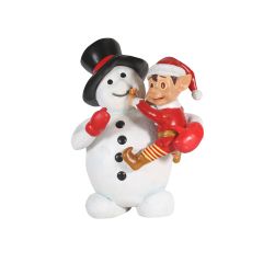 Santa Elf On Snowman (Red Elf)