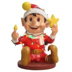 Santa Elf Playing With Lights (Red)