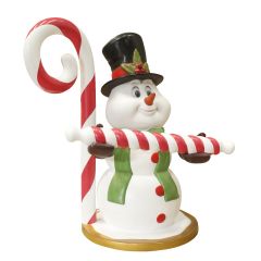 Snowman with candy cane