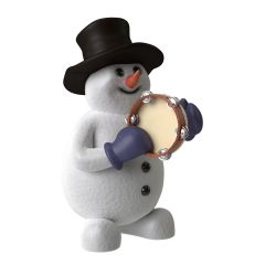 Snowman With Tambourine