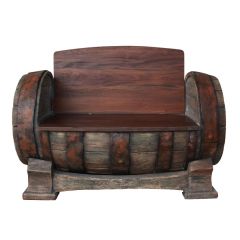 Barrel Bench With Back