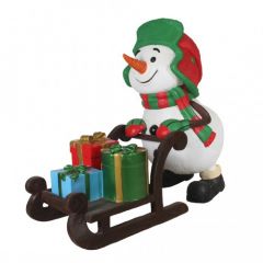 Snowman with Sled and Gifts